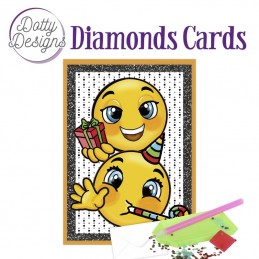 Dotty design Carte Broderie Diamant - Smiley anniversaire - DDDC1094
