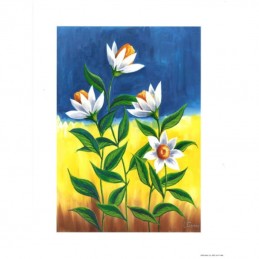 Image 3D - 0307068 - 24x30 - 4 fleurs blanches