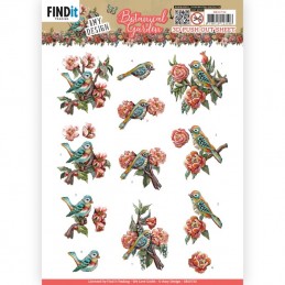 Carte 3D prédéc. - SB10732 - Botanical garden - Fleurs et Oiseaux