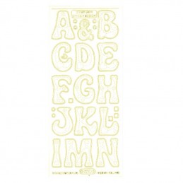 Sticker Alphabet A-N  N°3210 Transparent bord dorés
