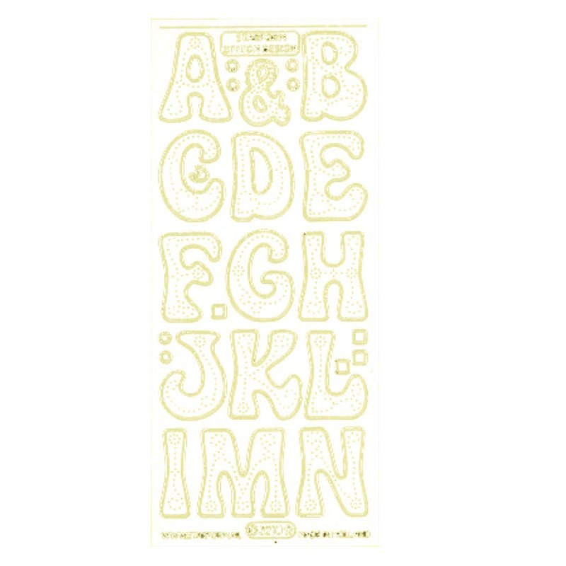 Sticker Alphabet A-N  N°3210 Transparent bord dorés