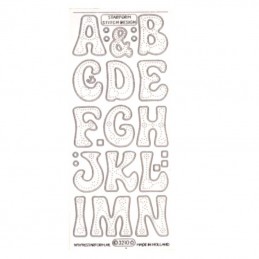 Sticker Alphabet A-N  N°3210 Transparent bord argent