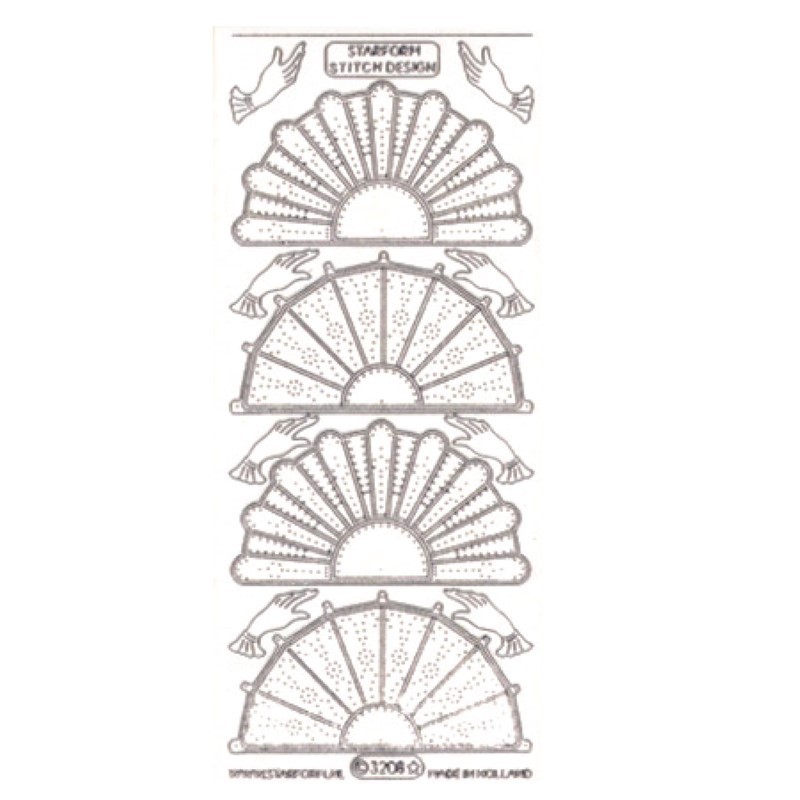 Sticker Eventail N°3208 Transparent argent
