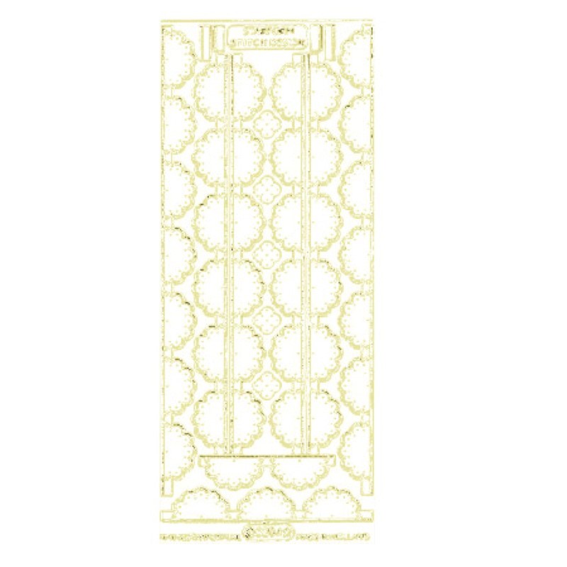Sticker Bordures Fleurs N°3204 Transparent Or