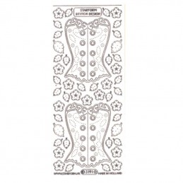 Sticker corset N° 3191 transparent bord argent