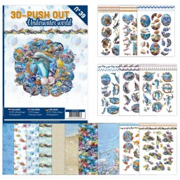 Carte 3D livre A4 prédécoupé N°39 - Monde sous marin 24 images + papiers