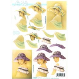 Carte 3D à découper -  femmes chapeaux - 4169676