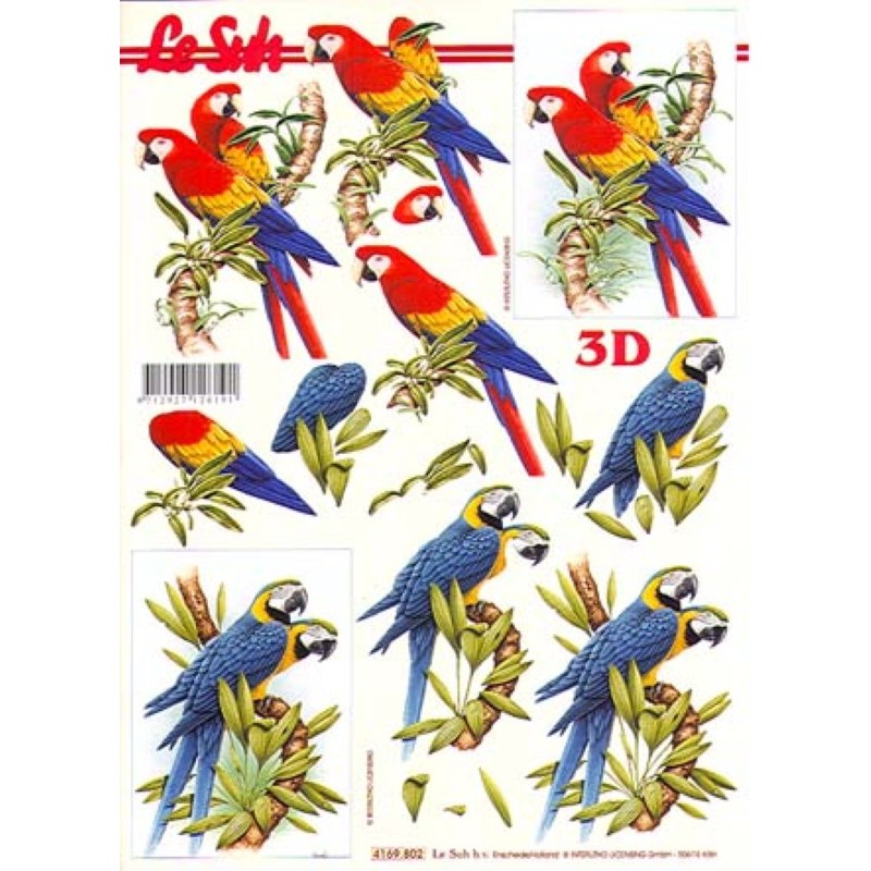 Carte 3D à découper -  perroquets - 4169802