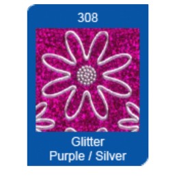 Stickers - 1241 - bordure feuilles - Opaque Glitter rose/argent