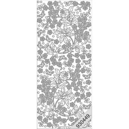 Stickers - 0123 - Fleurs et papillons - Argent