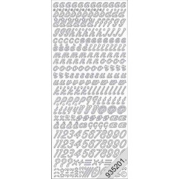 Stickers - 0825 - lettres minuscules et chiffres - Blanc