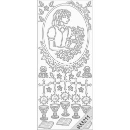 Stickers - 0888 - Communion fille - argent