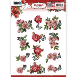 Carte 3D prédéc. - SB10745 - Roses are red - Roses musquées