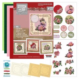Stitch and Do on Colour 022 - Kit Carte 3D à broder de couleur - Roses are red