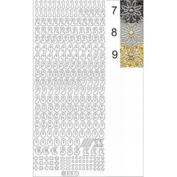 Stickers - 0815 - chiffres - glitter argent