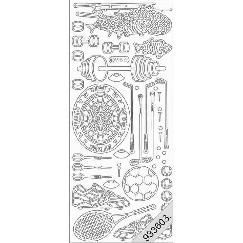 Stickers - 0915 - Accessoires sport - argent