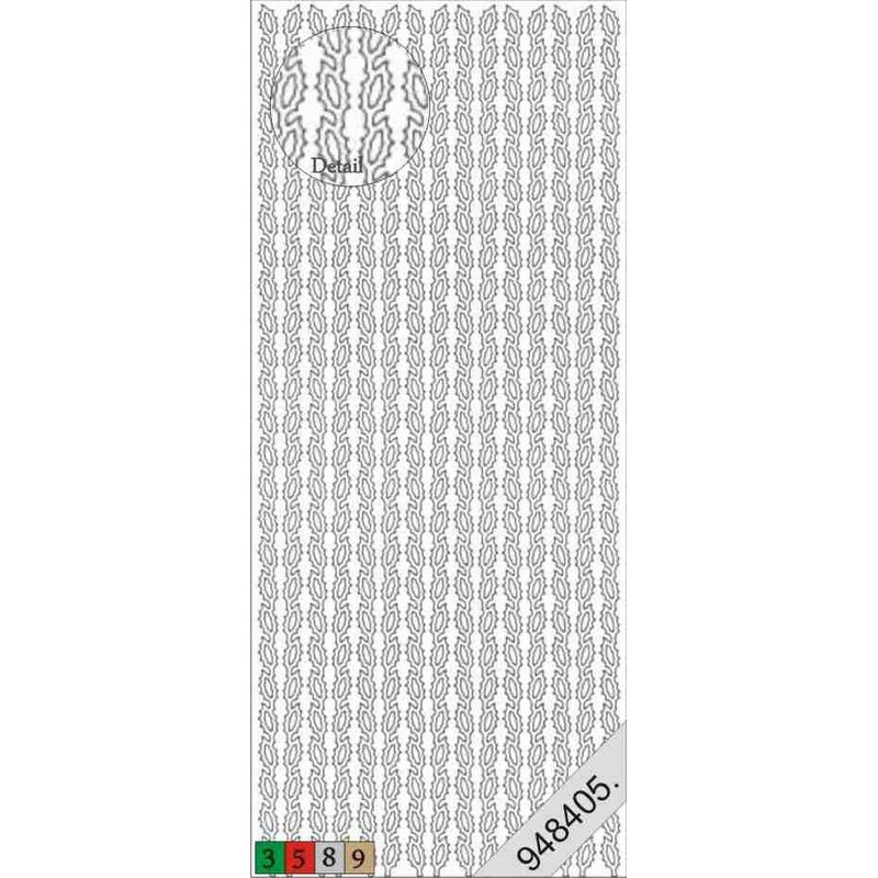 Stickers - 0976 - Bordure houx noël - argent