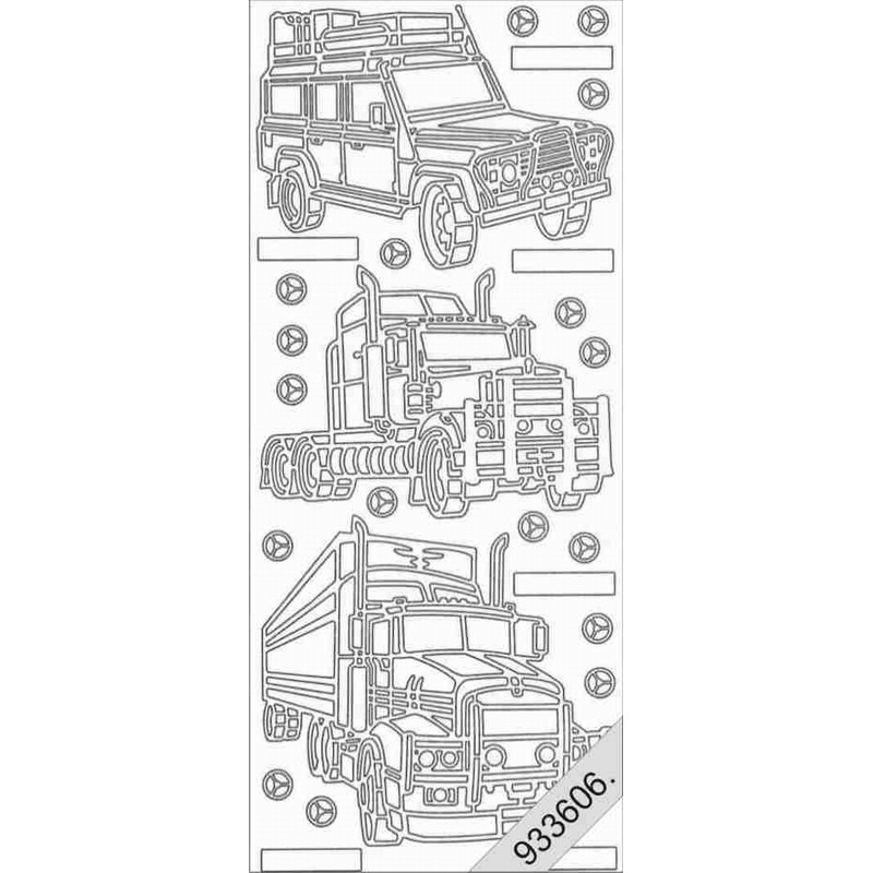 Stickers - 1006 - Camions et 4x4 - argent Stickers - 1006 - Camions et 4x4 - argent
