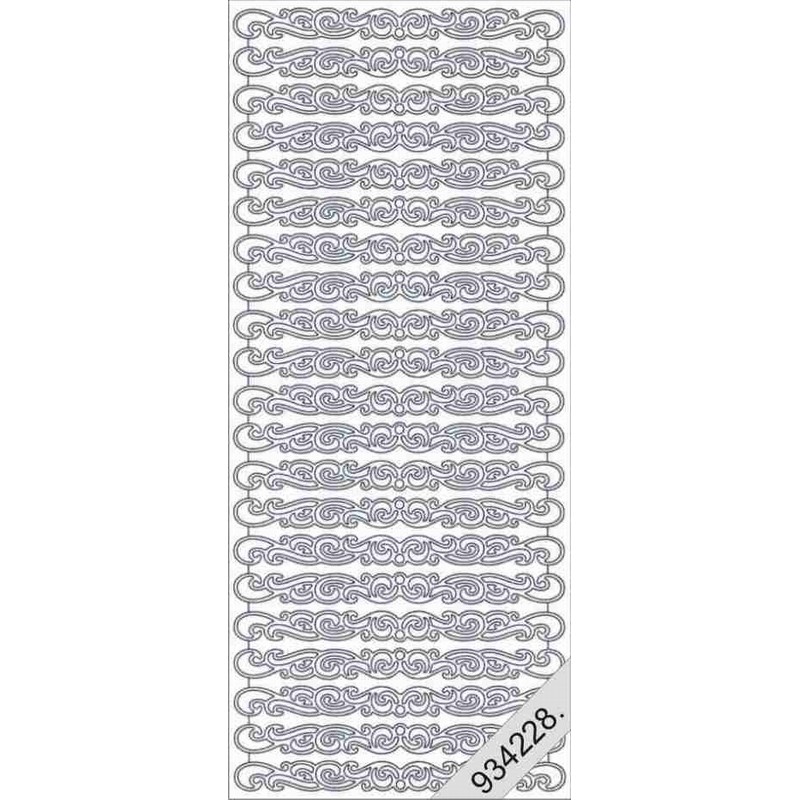 Stickers - 1020 - petites bordures arabesques - argent