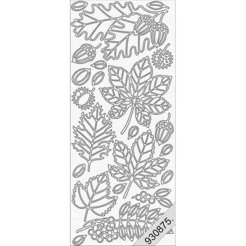 Stickers - 1029 - Feuilles et glands - or Stickers - 1029 - Feuilles et glands - or