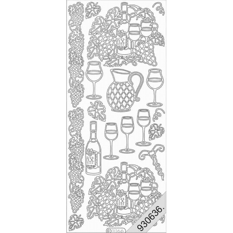 Stickers - 1066 - Vin et raisin - Or Stickers - 1066 - Vin et raisin - Or