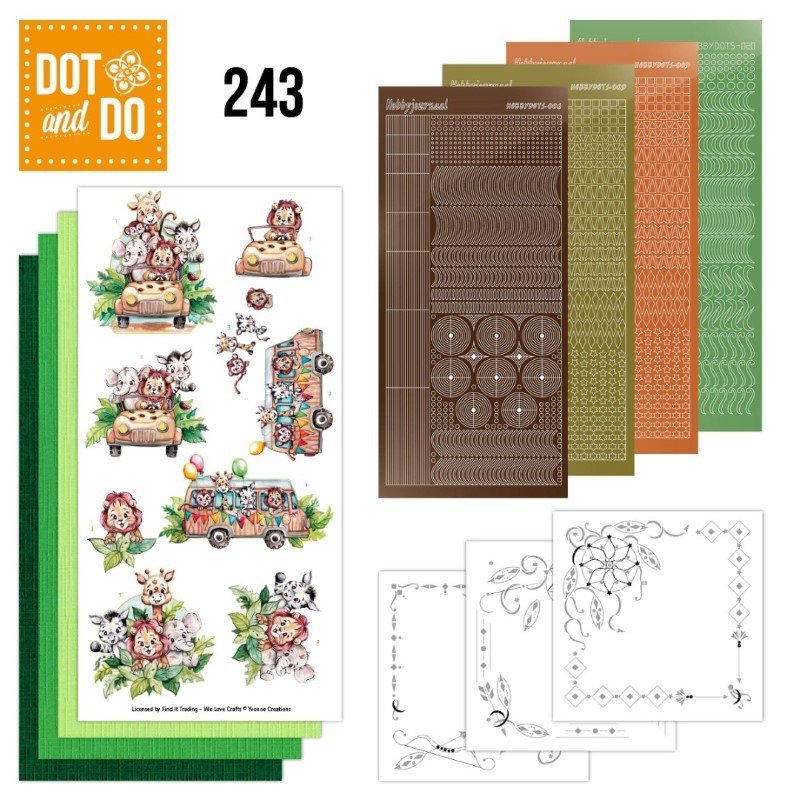 Dot and do 243 - kit Carte 3D  - Jungle party