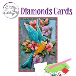Carte Broderie Diamant - Oiseau bleu - DDDC1129