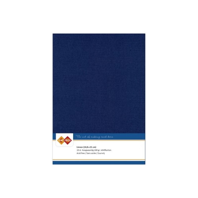 Carte 14.5 x 21 cm uni Bleu foncé paquet de 10