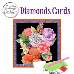 Carte Broderie Diamant - Vase de fleurs - DDDC1125