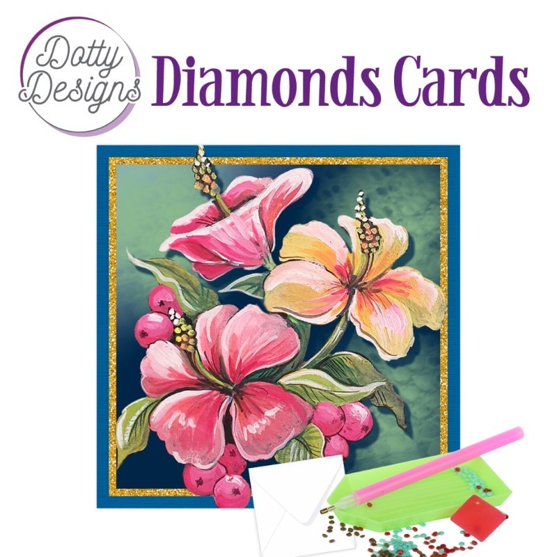 Carte Broderie Diamant - Belles fleurs - DDDC1130