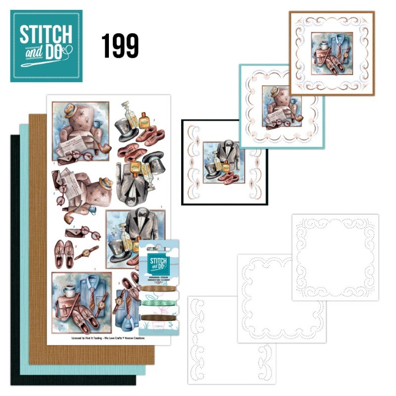 Stitch and do 199 - kit Carte 3D broderie - Style masculin