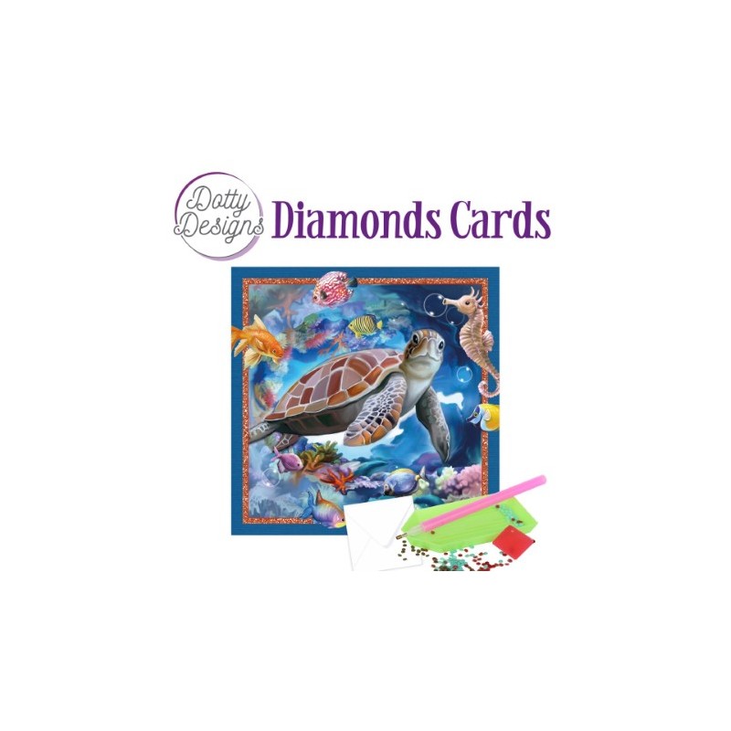 Carte Broderie Diamant - Tortue marine - DDDC1123