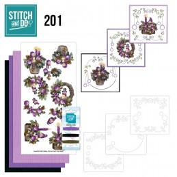 Stitch and do 201 - kit Carte 3D broderie - Noël violet