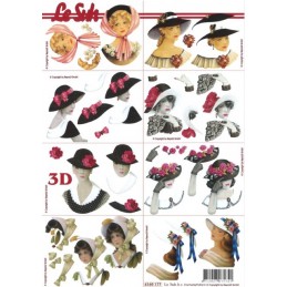 Carte 3D livret A4 à découper - 60 cartes - Femmes - 320016