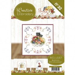 Creative Embroidery n°32 Flowers and fruits - Livret 8 modèles de cartes à broder