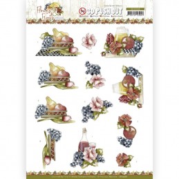 Carte 3D prédéc. - SB10588 - Flowers and fruits - Fleurs et Grappes de raisins