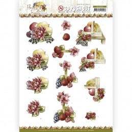 Carte 3D prédéc. - SB10589 - Flowers and fruits - Fleurs et Pommes
