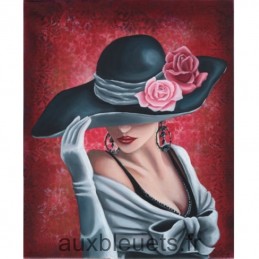Image 3D - gk3040026 - 30x40 - femme chapeau rose