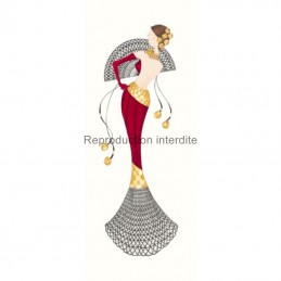 Image pour tableaux 3D - gk2050004 - 20x50 - femme robe rouge
