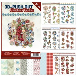 Carte 3D livre A4 prédécoupé N°41 - Boules de Noël 24 images + papiers