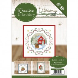 Creative Embroidery n°30 - Livret 8 modèles de cartes à broder - Christmas cottage