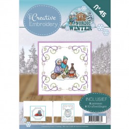 Creative Embroidery n°45 - Livret 8 modèles de cartes à broder - Nordic winter