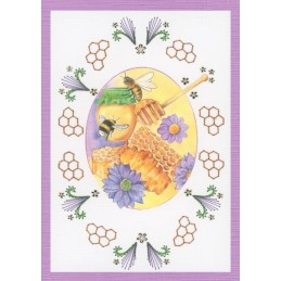 Creative Embroidery n°52 - Livret 8 modèles de cartes à broder - Bee honey
