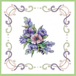 Creative Embroidery n°46 - Livret 8 modèles de cartes à broder - Very purple