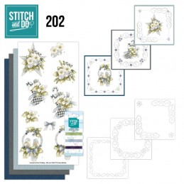 Stitch and do 202 - kit Carte 3D broderie - Christmas blues