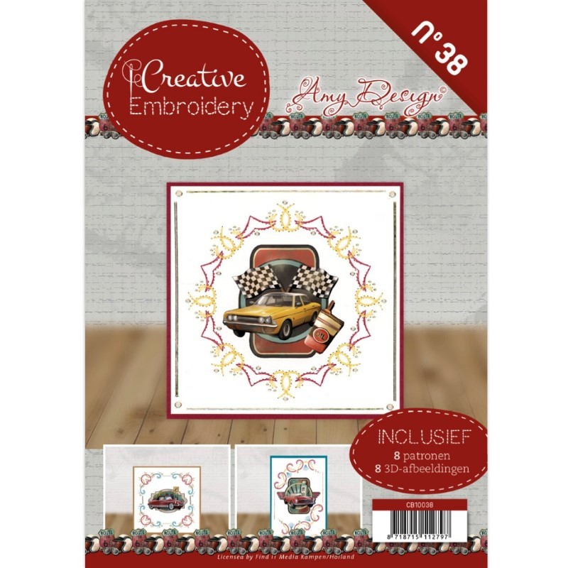 Creative Embroidery n°38 - Livret 8 modèles de cartes à broder - Voitures