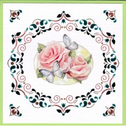 Dot and do 124 - kit Carte 3D - fleurs roses et papillons