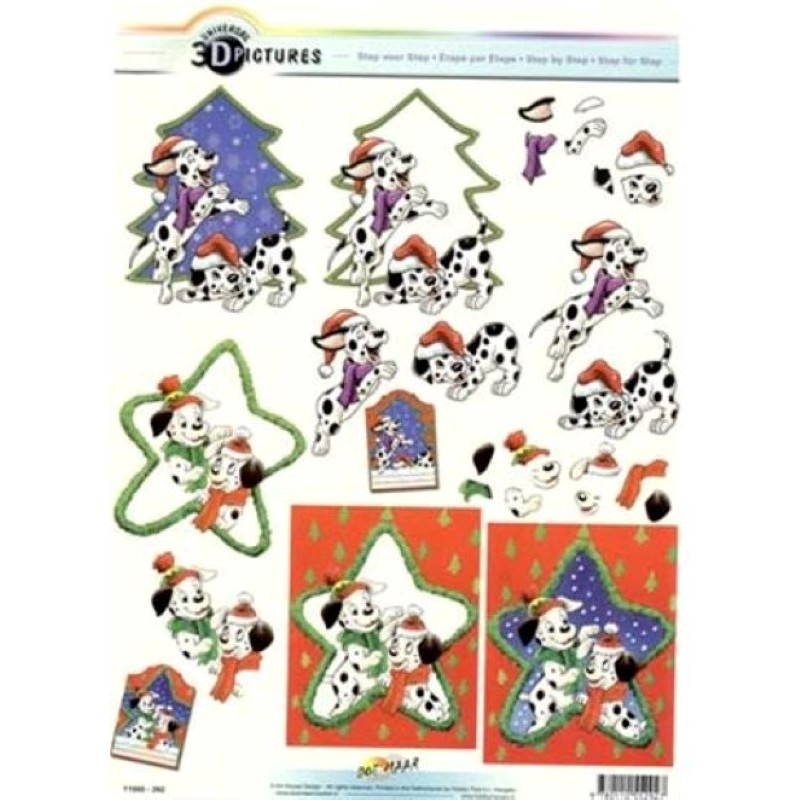 Carte 3D à découper - 11055292 - Dalmatiens à Noël