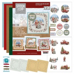 Stitch and Do on Colour 024 - Kit Carte 3D à broder de couleur - Noël enneigé