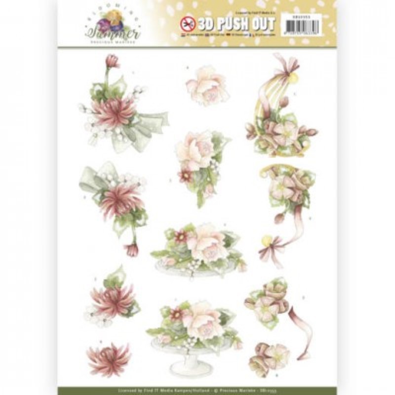 Carte 3D prédéc. - SB10353 - Blooming Summer - Fleurs pastels